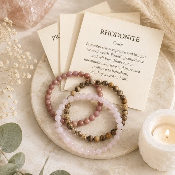 I am Love, Grace & Awareness - krystall armbåndsett