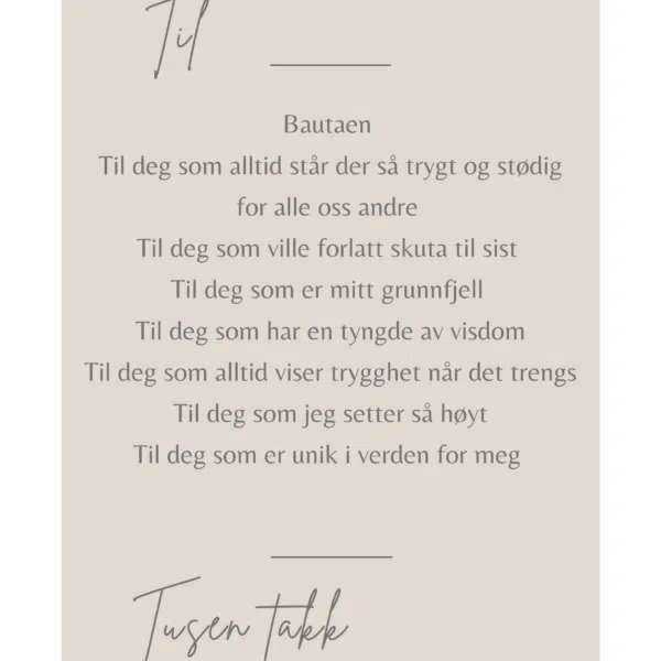 Kort til Bautaen