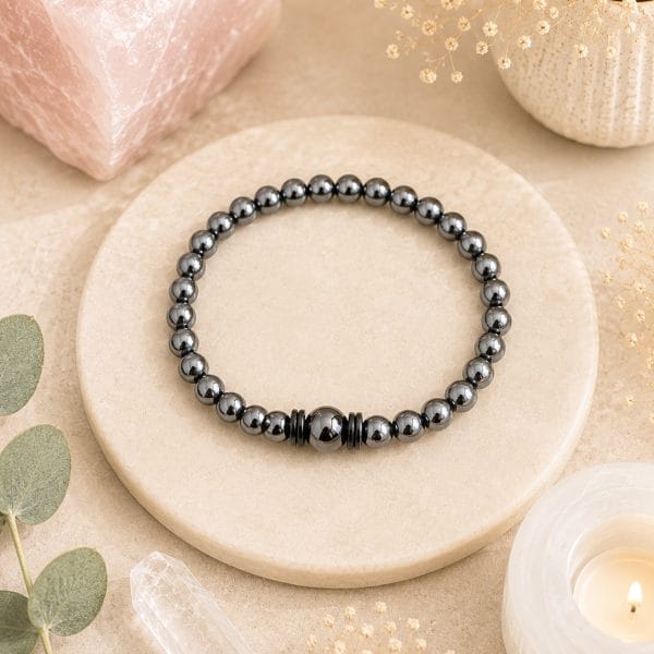 Spiritual Grounding - Hematitt krystall armbånd 19 cm