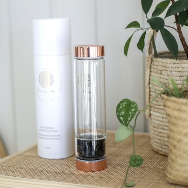 Tante Buddha - Intentional Water Krystallvannflaske Grounding m/obsidian