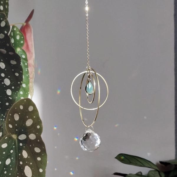 Rota  - Solfanger med messing, krystallkule og amasonitt