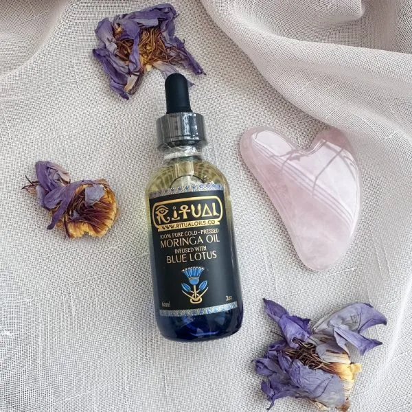 Ritual Moringa Oil infused with Blue Lotus & Gua-sha