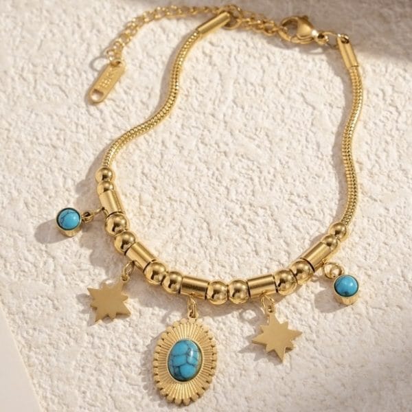 Bohemian - Turkis armbånd