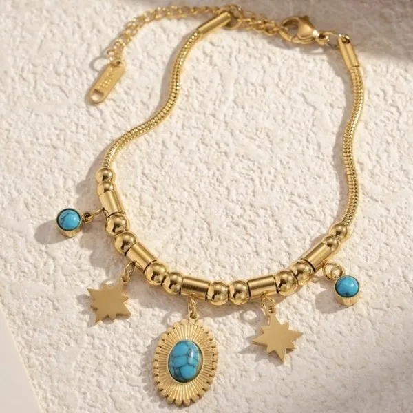 Bohemian - Turkis armbånd