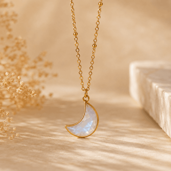 Feminine power – hvit månesten halskjede Moon 2026 Collection